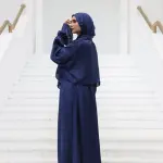 MIDNIGHT BLUE SATIN DRESS ISDAL