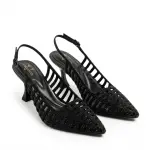Crystal Embellished Mesh Heels C-89