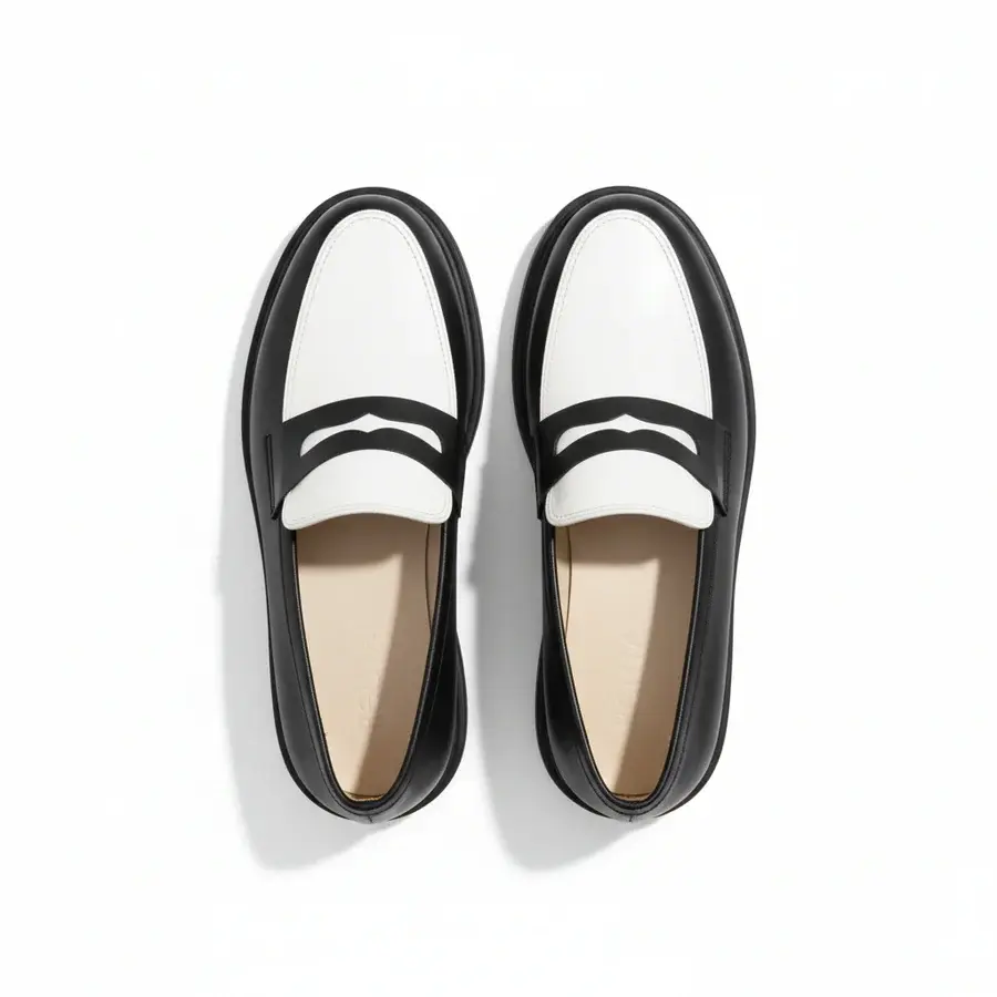 Monochrome loafers black/white