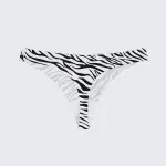 Seamless Ice Silk Low Rise Leopard Cotton Crotch Thong Panty