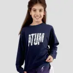 Girls Cropped Navy Sweatshirt