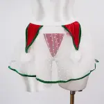 Christmas Velvet See-Through Seduction Bra Panties Miniskirt Set