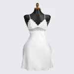 Spaghetti Strap Lace Backless Satin Dress