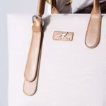 Tote Bag with Contrast Handle - cafe