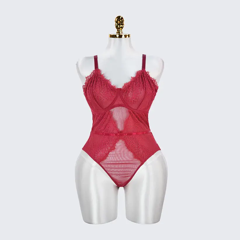 Plus Size Sexy Sheer Tummy Shaper Slimming Bodysuit