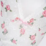 Deep V Rose Print Chemise Spaghetti Strap Slip Dress