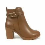 Elegant Ankle Boot with Gold Buckle B-63