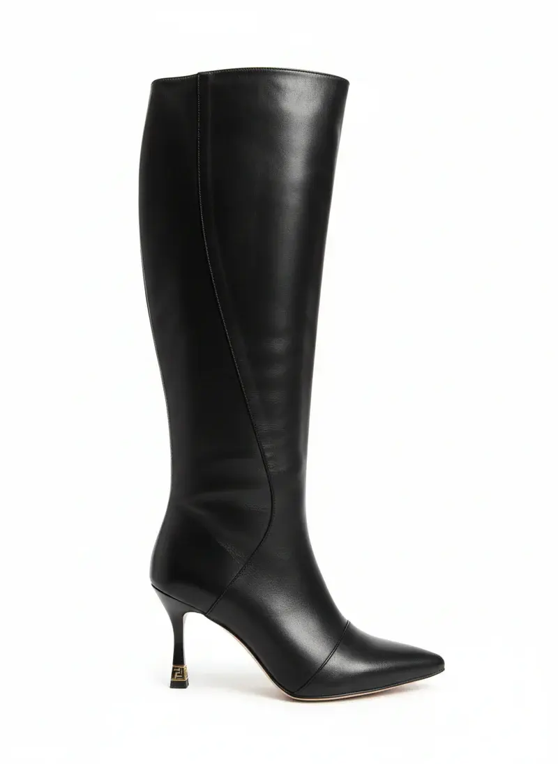 Boots with Decorative Ankle Straps Elegant Knee-High R-60