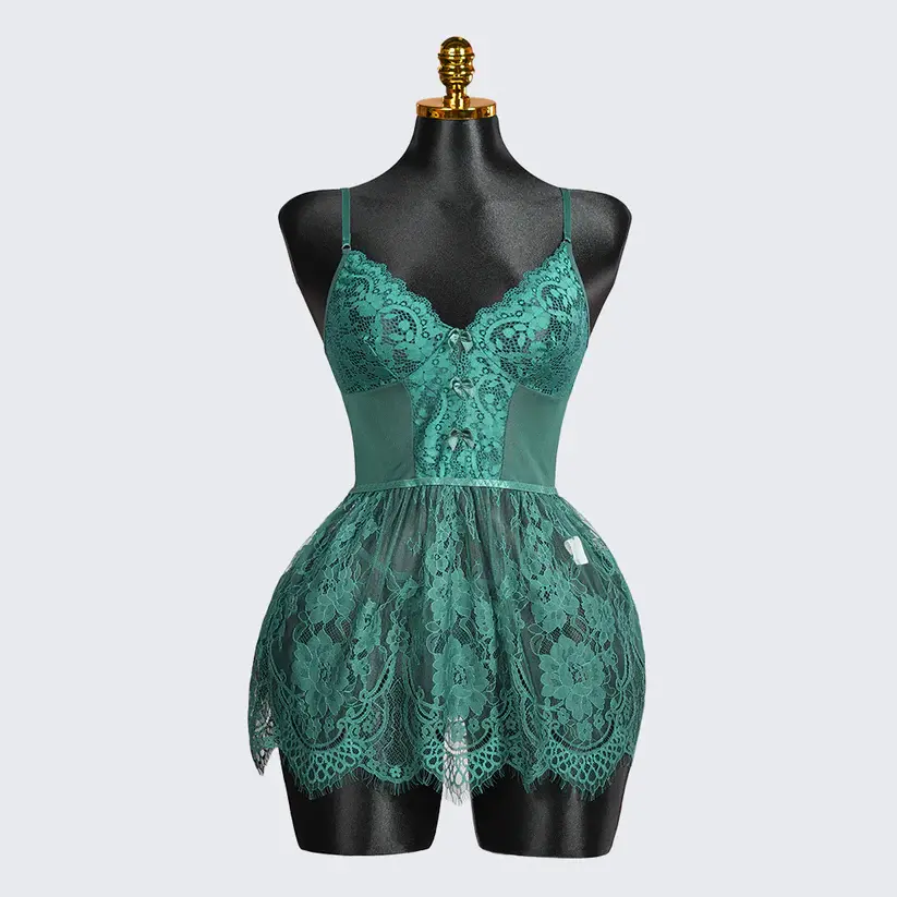 Spaghetti Strap Lace Babydoll Dress