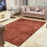 Square Velvet Rug - Brown