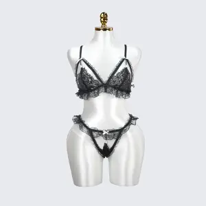 Plus Size Cupless Lingerie Bra Panty Set