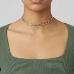 Intertwined Metal Collar Necklace N-70