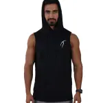 Sleeveless Breathable Black Hoodie