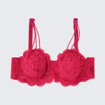 Plus Size Lace Embroidered Floral Bra
