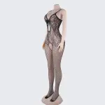 [2+ Items, 300 EGP Each] Sexy Spaghetti Strap Front Cutout Bow Mesh Bodystocking