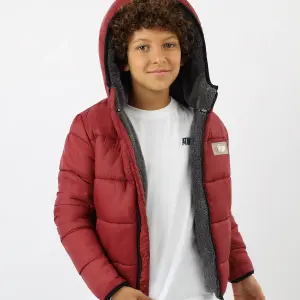 Hooded Puffer Boy's Red Jacket