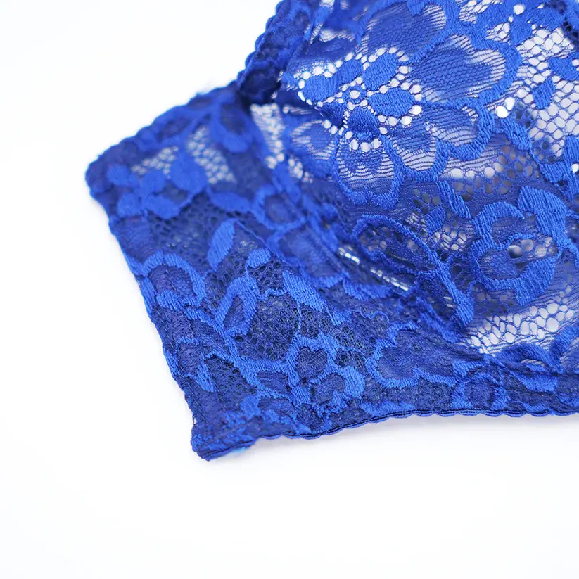 Plus Size Navy Blue Lace Tie Up Lingerie Bra Dress Set