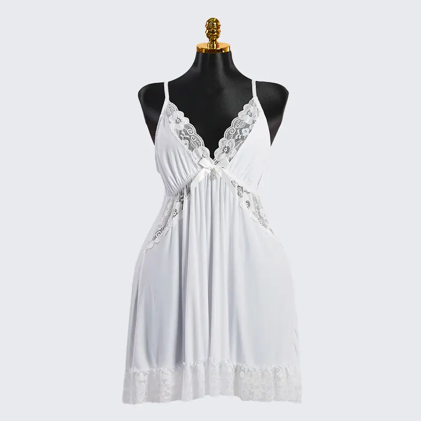 Lace V Neck Nightwear Spaghetti Strap Babydoll