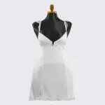 Dreamy White Satin Lace Chemises Gown