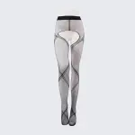 Ultra-Thin Sexy Shiny Pantyhose with Jacquard and Straps