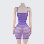 [2+ Items, 300 EGP Each] Sexy Striped Fishnet Spaghetti Strap Chemise