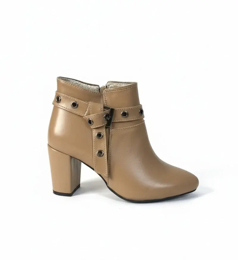 Boot Mid Heels Leather R-510