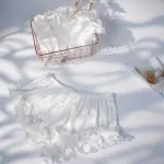 Elegant Ivory White Lace Lingerie Pajama Set