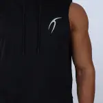 Sleeveless Breathable Black Hoodie