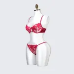 Floral Embroidery Lace Lingerie Set