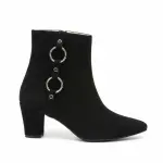 Elegant ankle boots with metallic ring details B-49