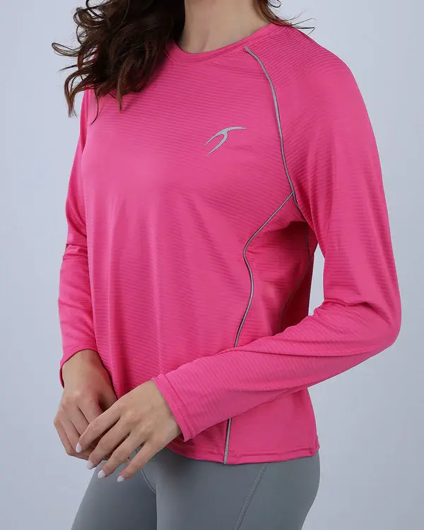 Slim Long Sleeve Fuchsia Top