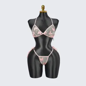Plus Size Lace Sheer Bra Panty Set
