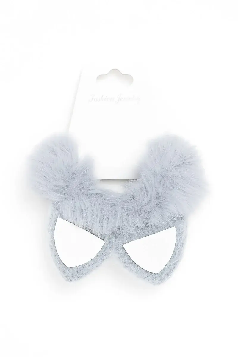 Fluffy Double Pom-Pom Hair Clip – F-1