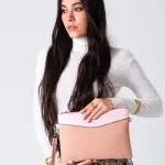 Soft Croco Clutch-Nude Pink