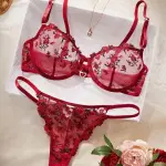 Scarlet Bloom Lingerie Set