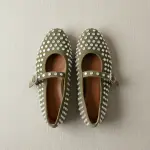 Suede studded Ballerina