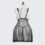 Plus Size Heart Pattern Mesh Lace Lingerie Set