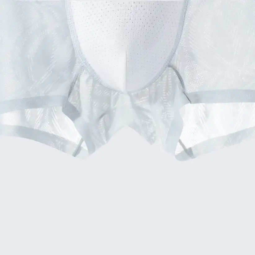 Men's Ice Silk Antibacterial Jacquard Breathable Quick-Dry Boxer Briefs Pack of 3