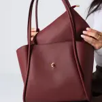 Minimalist Top-Handle Bag-marron