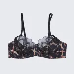 Sheer Lace Leopard Push Up Bra Panty Set