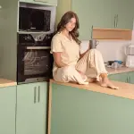 Boutique Beige Ruffled Cotton Pajamas