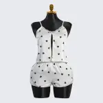 Chic Heart Pattern Two-Piece Pajama Set
