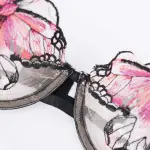 Butterfly Sheer Embroidered Mesh Bra Panty Set