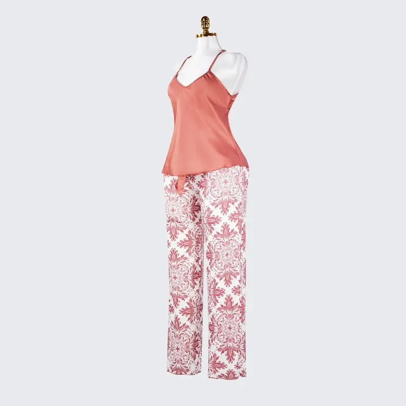 Silk Spaghetti Strap Camisole Pants Sleepwear Set