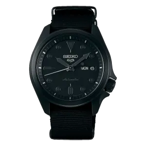 SEIKO Men's Hand Watch 5 SPORTS Black Nylon Strap, Black Dial SRPE69K1