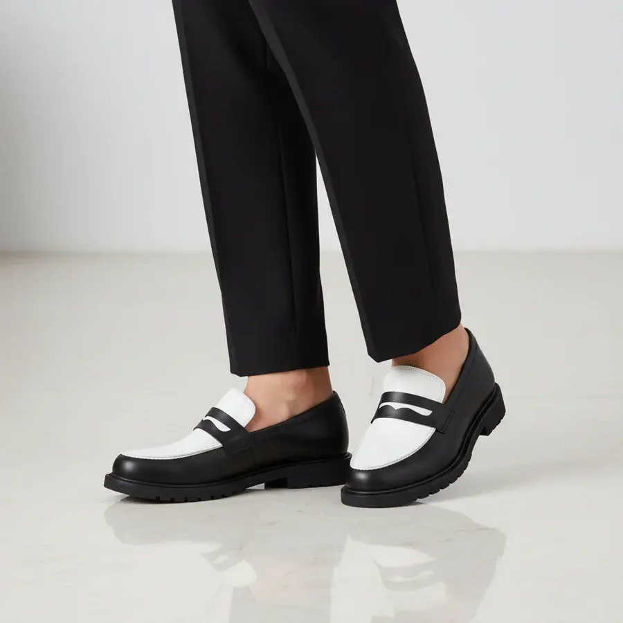 Monochrome loafers black/white
