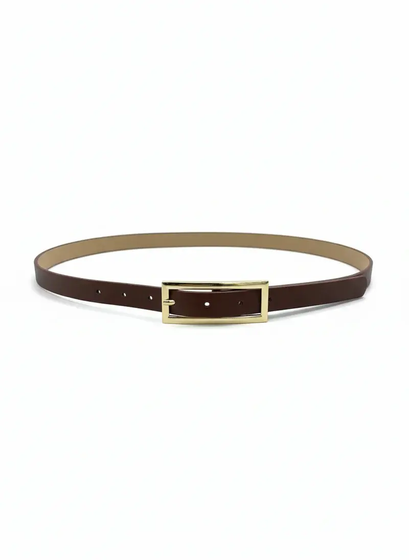 Elegant Slim Belt with Rectangular Buckle BT-11