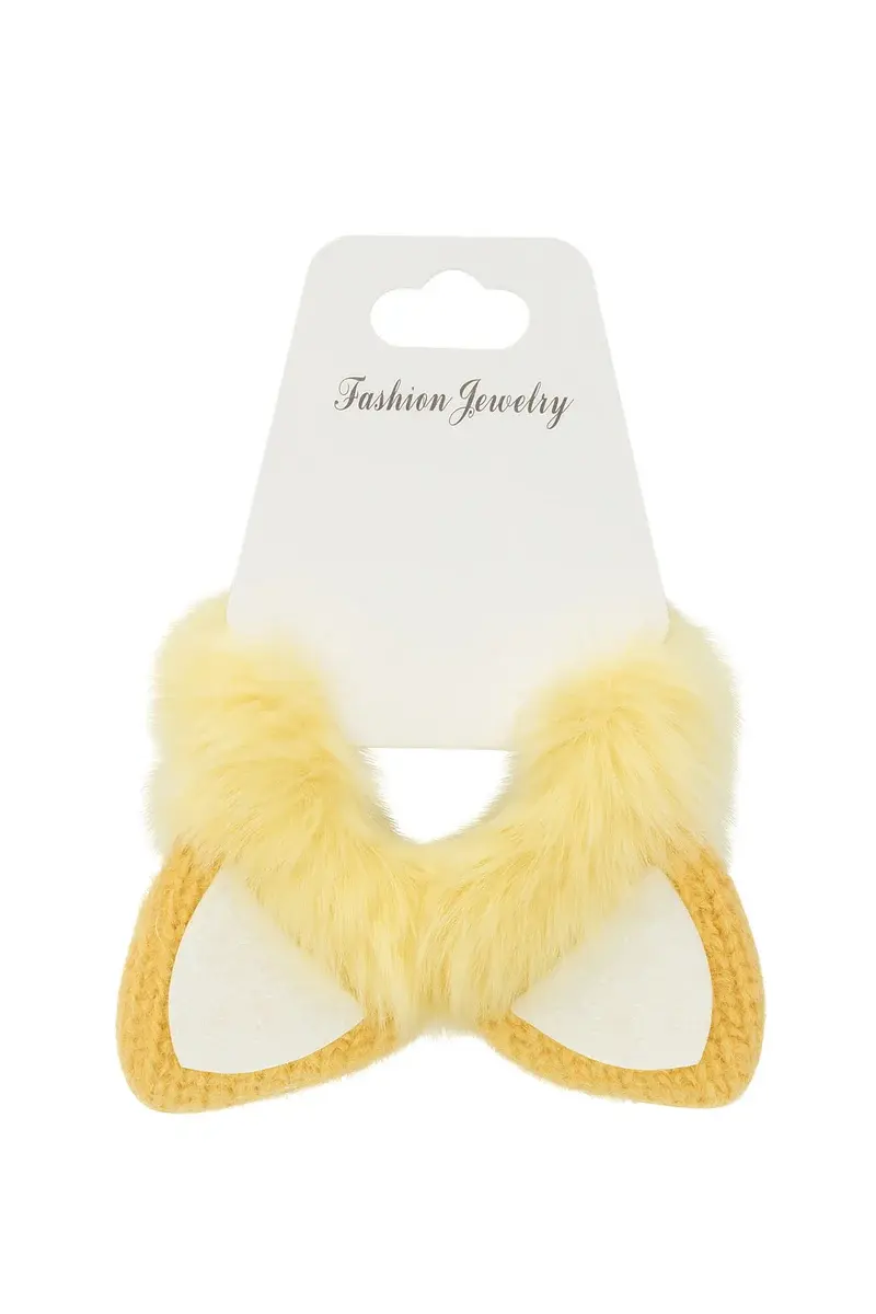 Fluffy Double Pom-Pom Hair Clip – F-1