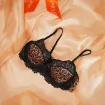 Leopard Lace Embroidered Panty Bra Set