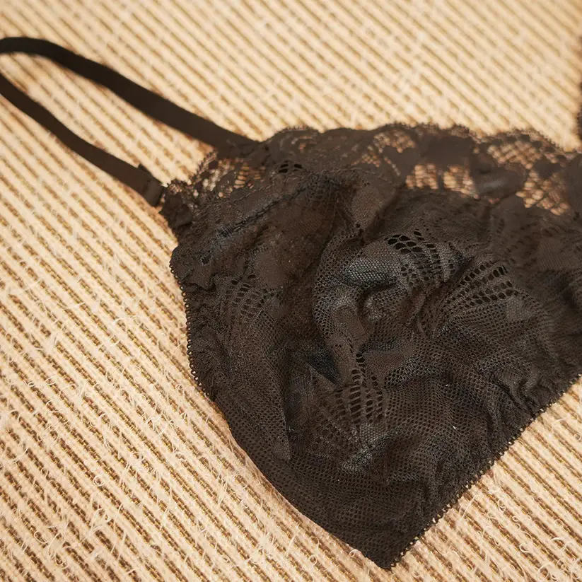 Classic Black Lace Underwire Bra Panty Set